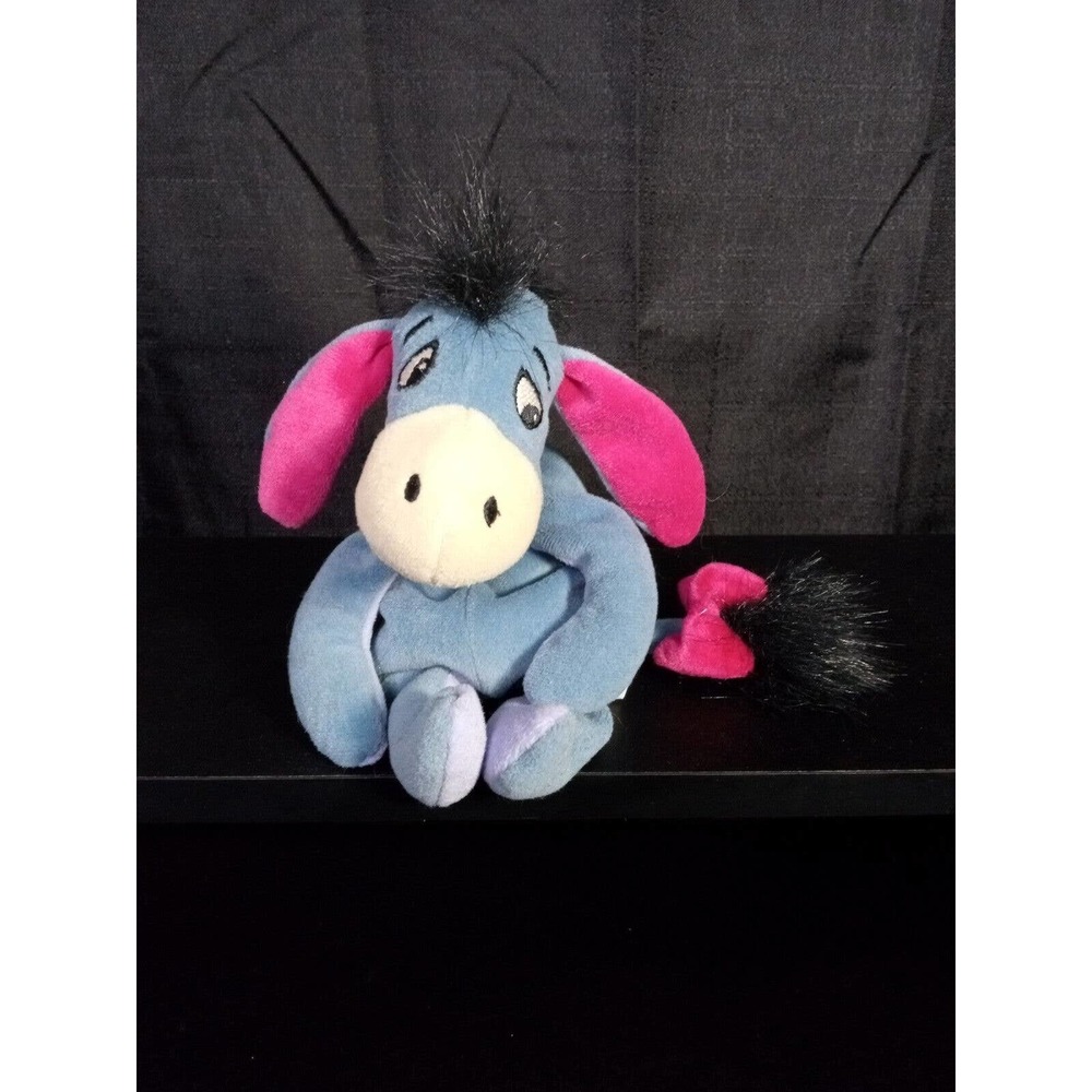 Disney Store Winnie The Pooh Eeyore Sad eyes Bean Bag Plush Stuffed Toy Beanie